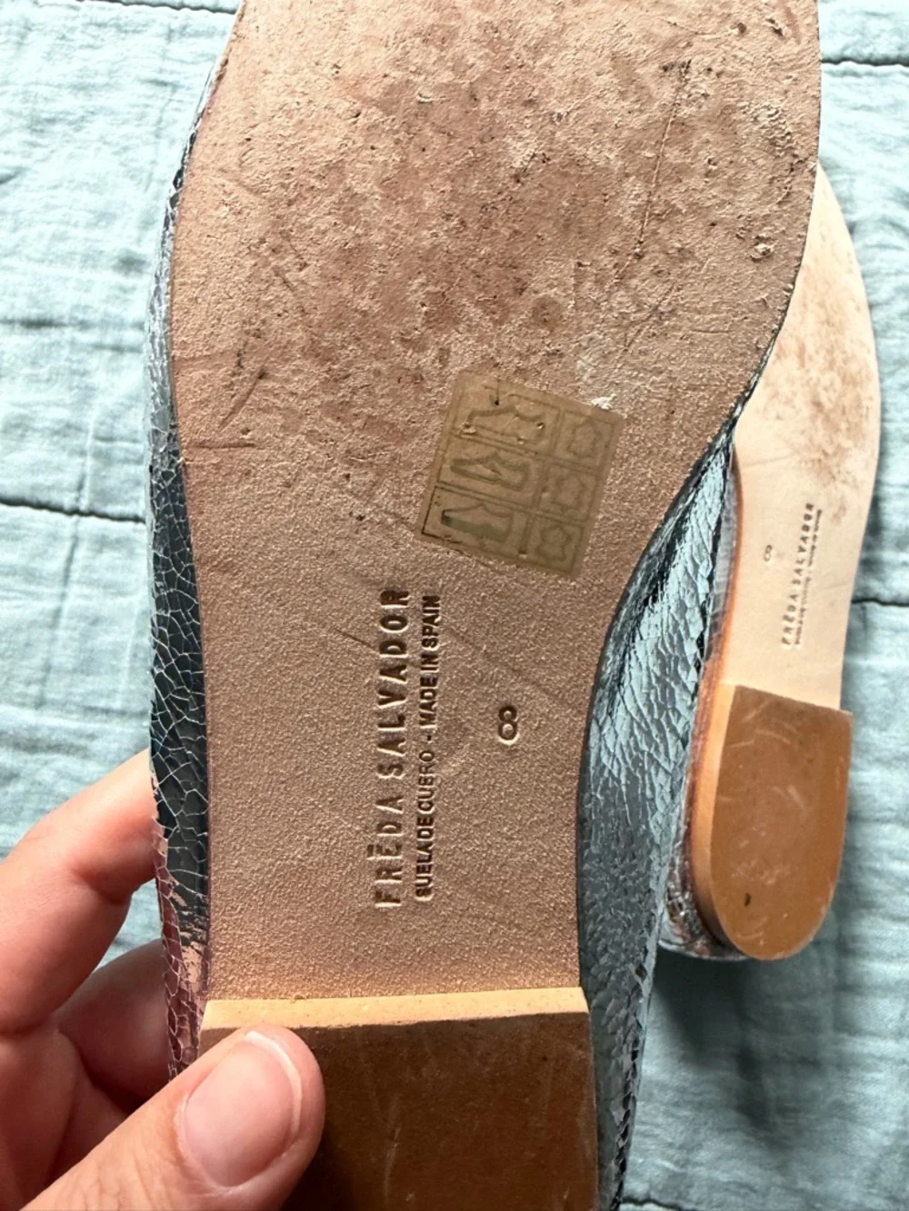 Freda Salvador Silver Metallic Bow Ballet Flats